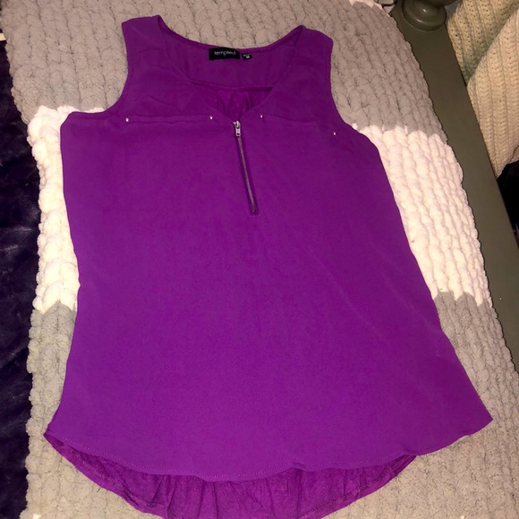 Tempted Purple Zip-up Tank